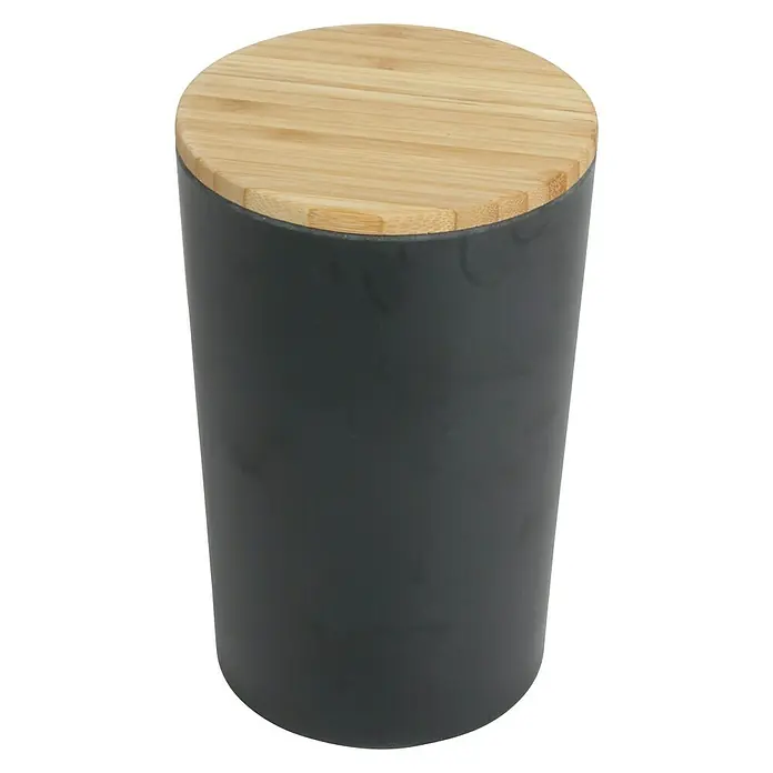 Jocca Bote de cocina M - L x An x Al: 12 x 12 x 18,7 cm, Bambú, Negro