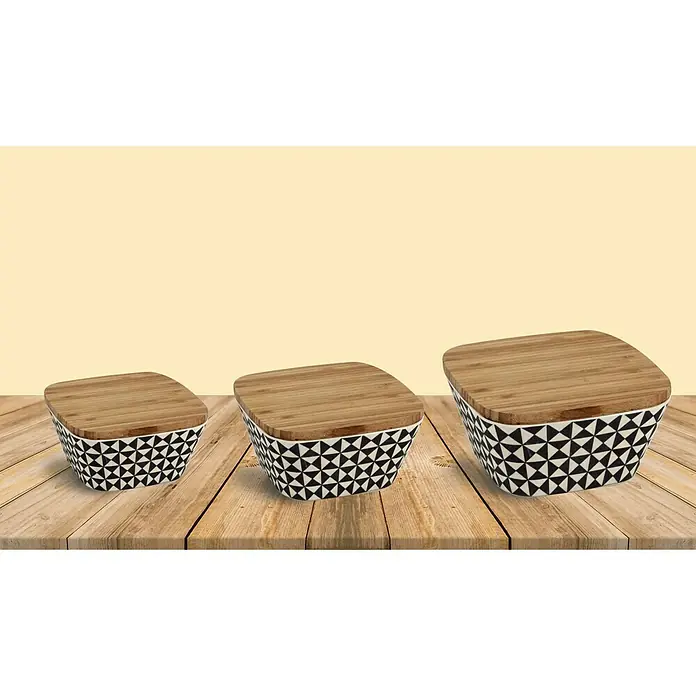 Jocca Bote de cocina M - L x An x Al: 17,4 x 17,4 x 9 cm, Bambú, Multicolor