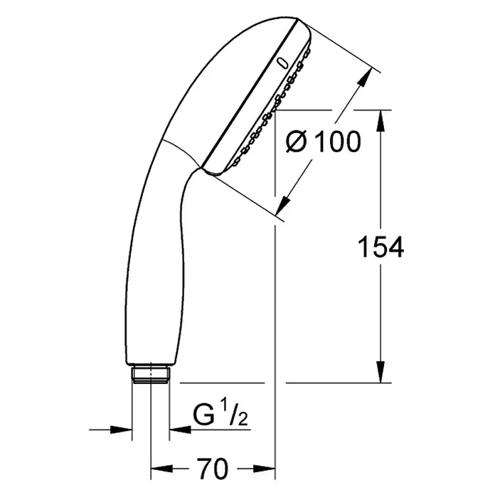 Grohe Handbrause Tempesta 100 - Anzahl Funktionen: 2 Stk., Durchmesser: 10 cm, Chrom - Vorderansicht