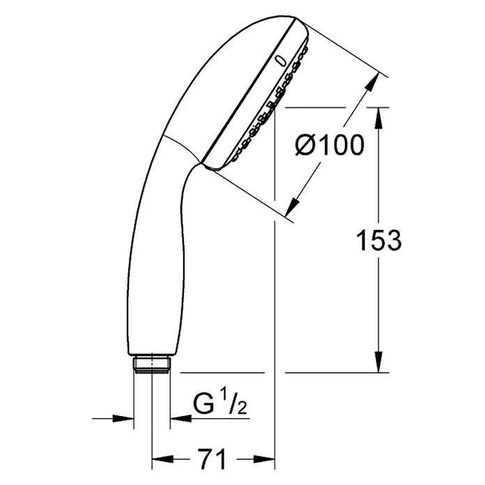 Grohe Handbrause Tempesta 100 - Anzahl Funktionen: 3 Stk., Durchmesser: 10 cm, Chrom - Vorderansicht