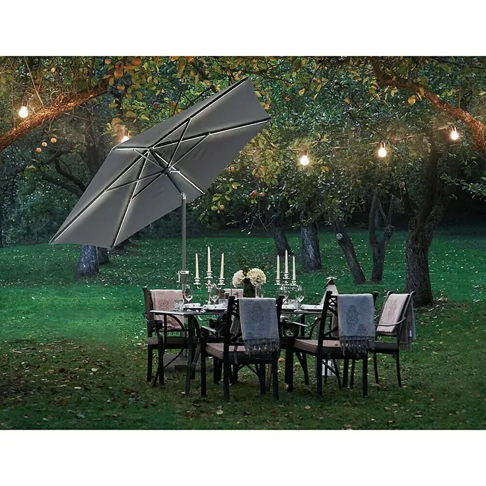 Doppler Active LED-Sonnenschirm Auto Tilt - Anthrazit, Durchmesser: 300 cm - Stimmungsaufnahme