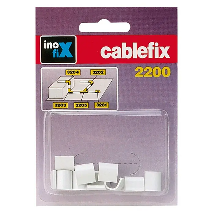 Inofix Cablefix Pieza de unión para canaleta 2200 - Blanco, 10 ud., An x Al: 0,6 x 0,5 cm
