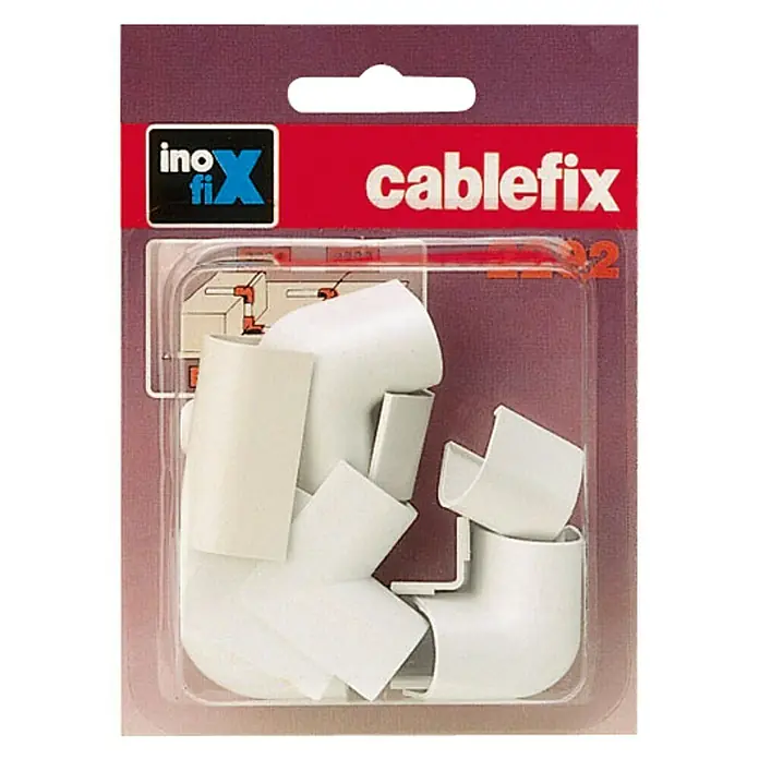 Inofix Cablefix Kit de accesorios para canaleta 2202 - Blanco, An x Al: 1,1 x 1 cm, 10 ud.