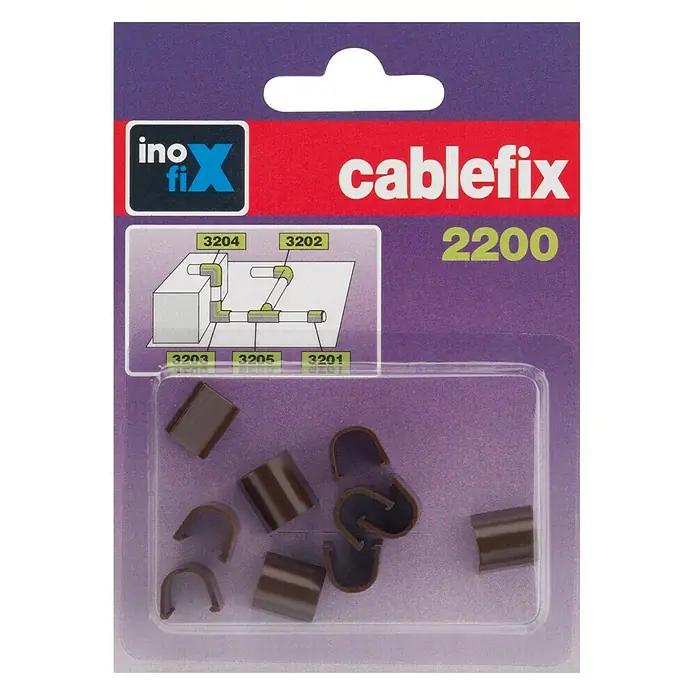 Inofix Cablefix Pieza de unión para canaleta 2200 - Marrón, 10 ud., An x Al: 0,6 x 0,5 cm