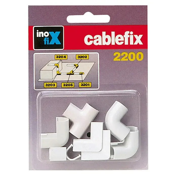 Inofix Cablefix Kit de accesorios para canaleta 2200 - Blanco, An x Al: 0,6 x 0,5 cm, 10 ud.