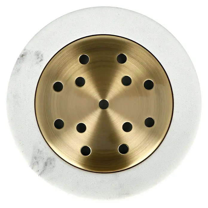 Camargue Seifenschale Marmel - Polyresin, Weiß/Gold