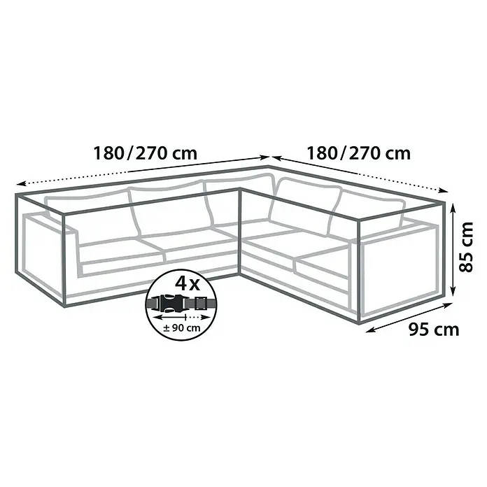 Sunfun Lounge-Set Schutzhülle - 270 x 95 x 85 cm