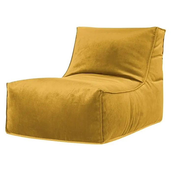 Sitting Point Sitzsack Rock Veluto - Senf, 100 x 65 cm, 100 % Polyester - Vorderansicht