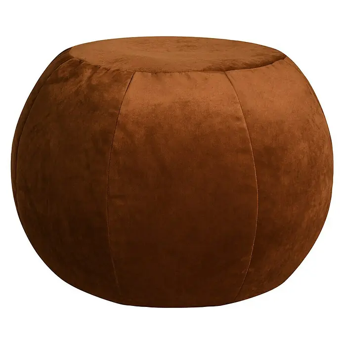 Sitting Point Sitzhocker Plump Veluto - Kupfer, Ø x H: 45 x 50 cm, 100 % Polyester - Vorderansicht