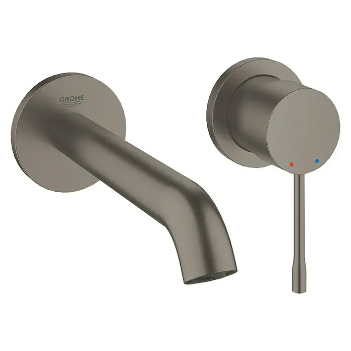 Grohe Essence Wand-Waschtischarmatur M - 2-Loch, Hard Graphite, Matt - Vorderansicht