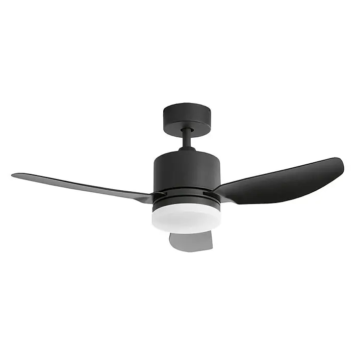 Arte confort Ventilador de techo Ellis - Diámetro: 108 cm, Negro, 15 W, DC