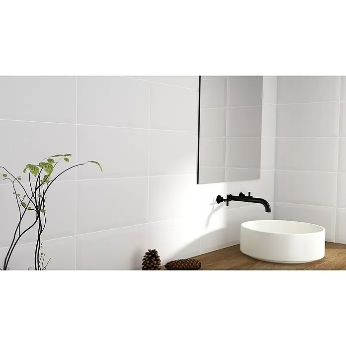 Wandfliese Metro XXL - 31 x 60 cm, Weiß, Matt - Vorderansicht