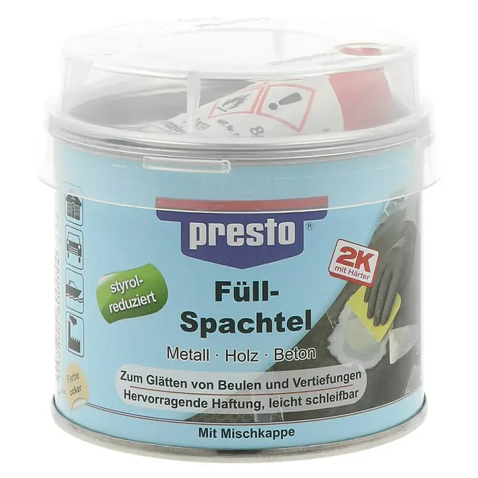 Presto Füllspachtel - 250 g, Materialeignung: Metall - Vorderansicht