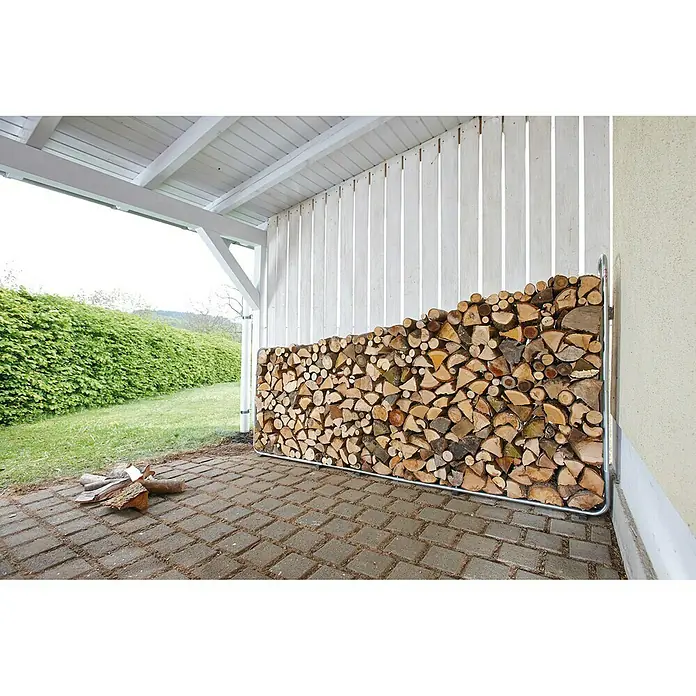 Wolfcraft Estantería para leña 5125000 - An x Al: 25,6 x 146 cm, Aluminio