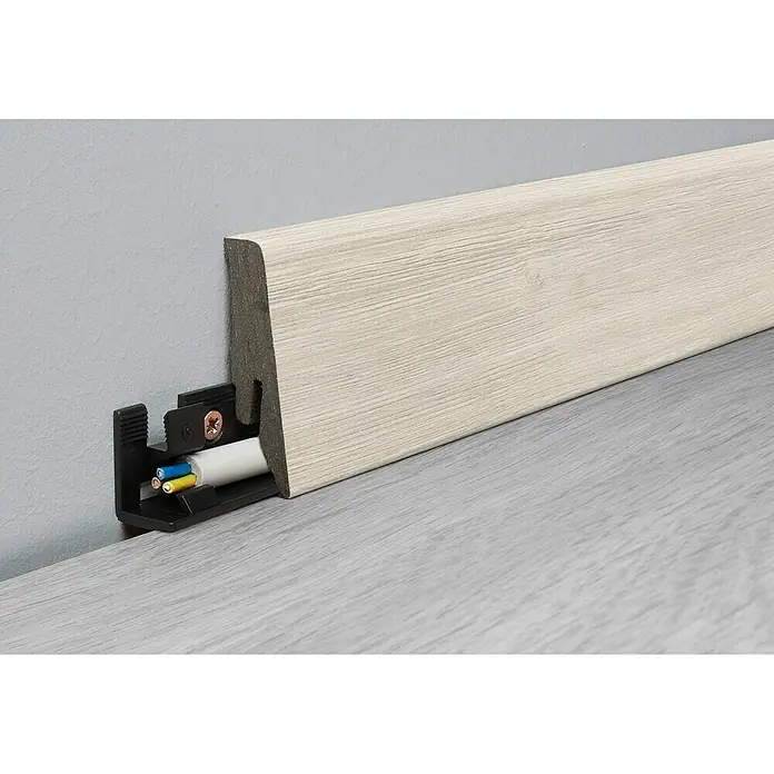 LOGOCLIC Aquaprotect Podna kutna lajsna - 2,6 m x 18 mm x 58 mm, Ravni oblik - Detaljan prikaz