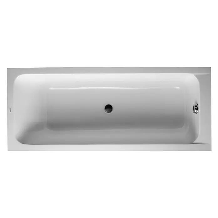 Duravit D-Code Badewanne - 170 x 70 cm, Ablauf: Mittig, Sanitäracryl, Weiß - Vorderansicht