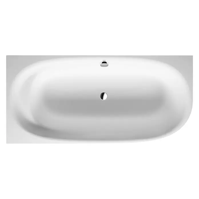 Duravit Cape Cod Badewanne - 190 x 90 cm, Raumecke Links, Mineralguss, Weiß - Vorderansicht