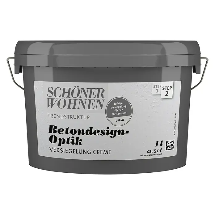 SCHÖNER WOHNEN-Farbe Betondesign-Optik Versiegelung - Creme, 1 l, Passend für: SCHÖNER WOHNEN-Farbe Betondesign-Optik Flächenspachtel - Vorderansicht