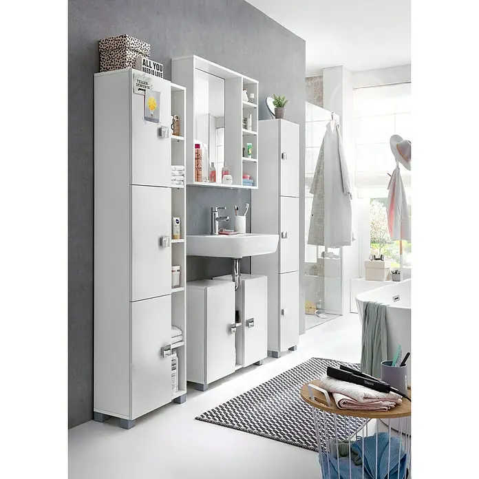 Schildmeyer Edia Hochschrank - 30 x 23 x 168 cm, Weiß - Stimmungsaufnahme