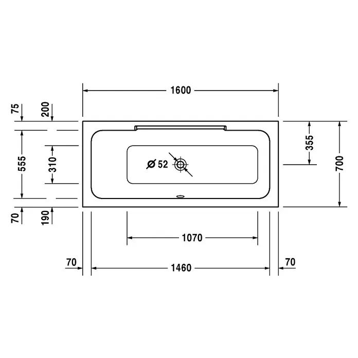 Duravit DuraStyle Badewanne - 160 x 70 cm, Rückenschräge Links, Sanitäracryl, Weiß