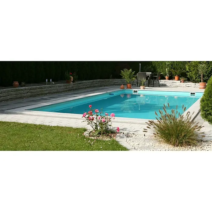 Steinbach Ökopool Classic - L x B x H: 800 x 400 x 145 cm, 41,5 m³, Blau - Vorderansicht