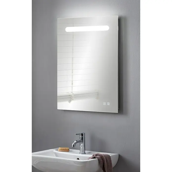 Camargue LED-Lichtspiegel Calor - 60 x 80 cm, Spiegelheizung - Stimmungsaufnahme