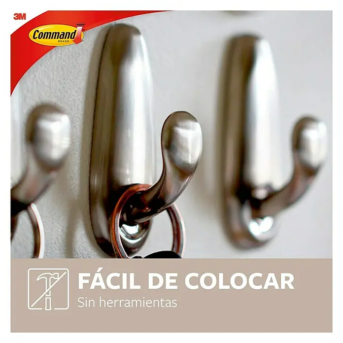 3M Command Colgador adhesivo FC12-BN - 1 ud., Metal, Níquel