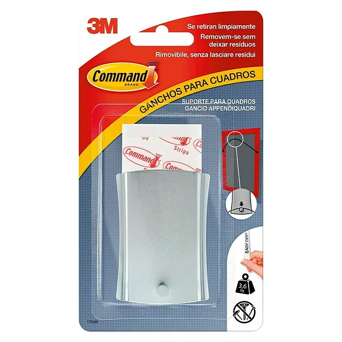 3M Command Colgador adhesivo 17048 - 1 ud., Plástico, Blanco