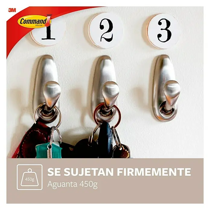 3M Command Colgador adhesivo FC13-BN - 1 ud., Metal, Níquel