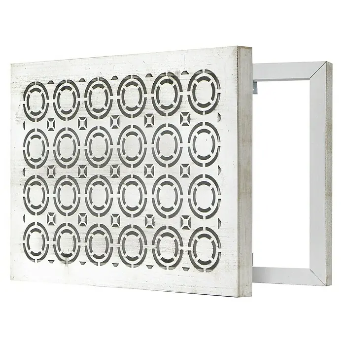 Armario de contadores Círculos blanco decapado - 50 x 35 cm