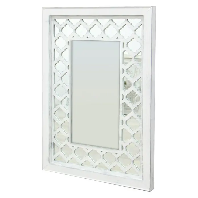 Espejo Mosaico Jaipur - 60 x 120 cm, Blanco/Plateado