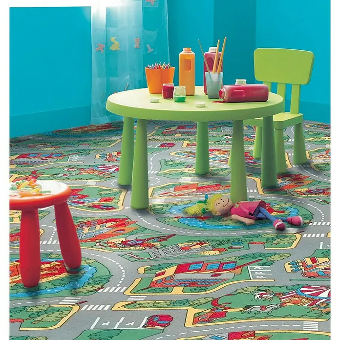 Tarkett Moqueta a metros Playtime - Ancho: 2 m, Multicolor, Poliamida
