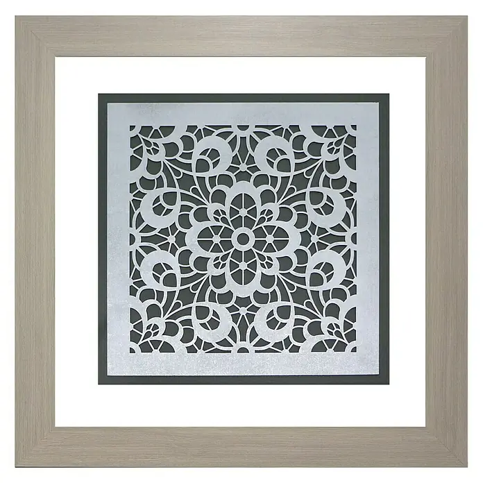 Cuadro Mosaico Domus perla - Flor calada, An x Al: 75 x 75 cm