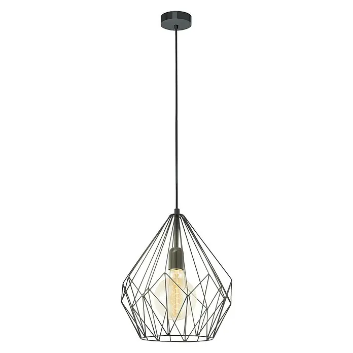 Eglo Pendelleuchte rund Carlton - Höhe: 110 cm, Schwarz