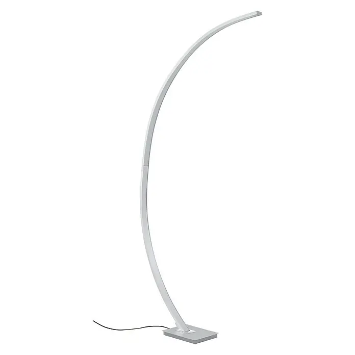 Brilo Lámpara de pie LED - 18 W, Altura: 1,65 m, Plateado, Blanco cálido
