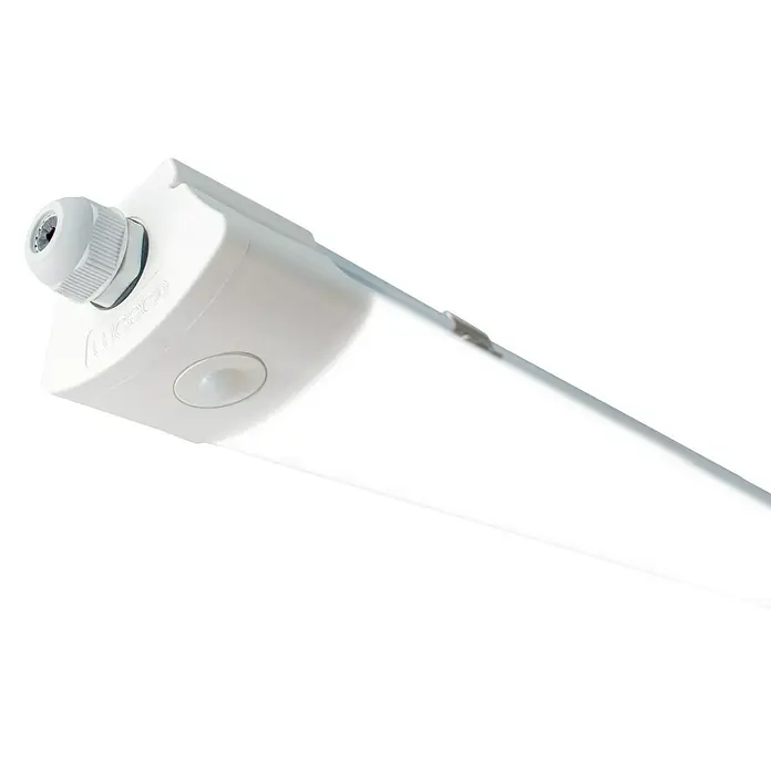 Luceco Regleta estanca LED Eco Storm Linear PIR - 28 W, 120 cm, Color de luz: Blanco neutro, IP65