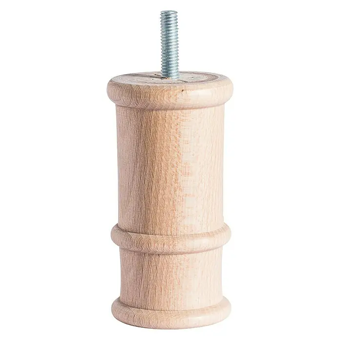 Möbelfuß Tarragona - Ø x L: 53 x 100 mm, M8, Holz, Oberfläche: Lackiert, Traglast: 50 kg