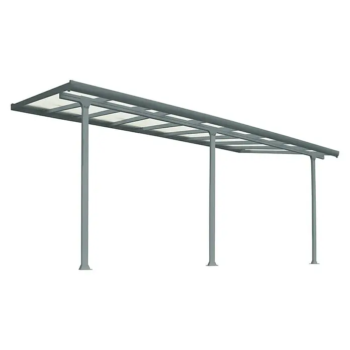 Terrassenüberdachung Tuscany LED - Tiefe: 3 m, B x H: 5,46 x 2,1 m, Silbergrau