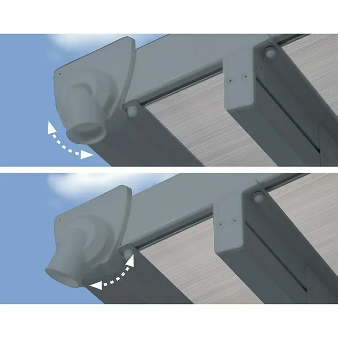Terrassenüberdachung Tuscany LED - Tiefe: 3 m, B x H: 5,46 x 2,1 m, Silbergrau - Detailaufnahme