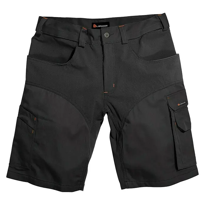 L.Brador Herren-Arbeitsshorts 1490 B - 48, Schwarz - Vorderansicht