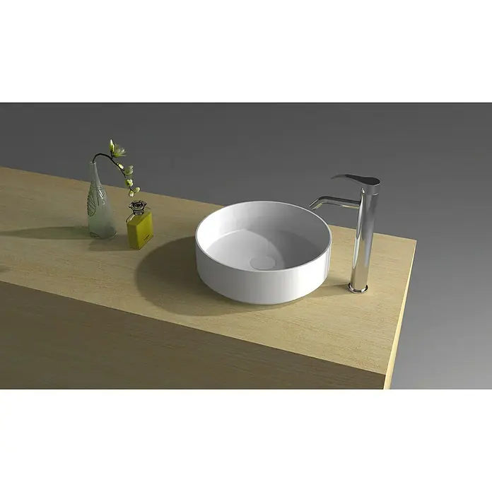 Camargue Lavabo Salinas - 38 x 38 cm, Con esmalte antibacteriano, Blanco