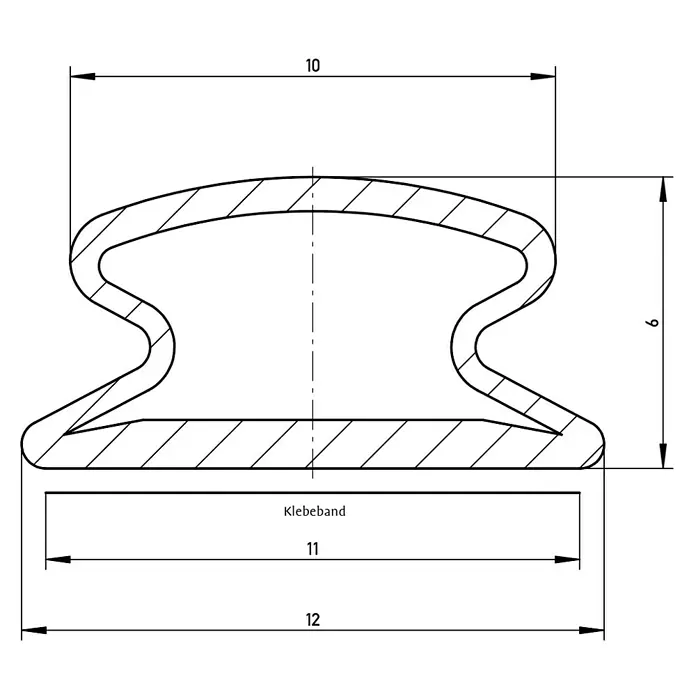 Solid Elements Selbstklebedichtung - Weiß, 5 m x 12 mm x 6 mm, Geeignet für: Fenster
