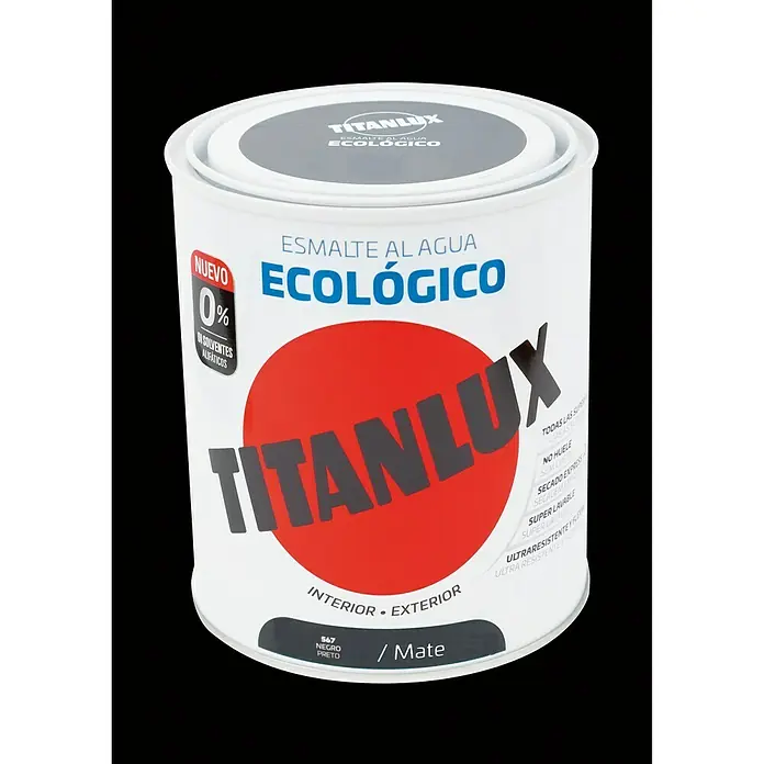 Titanlux Esmalte de color Eco - Negro, 250 ml, Mate