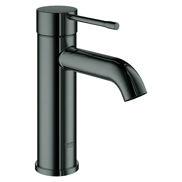 Grohe Essence New Waschtischarmatur S-Size - Ohne Zugstange, Hard Graphite - Rechte Seitenansicht