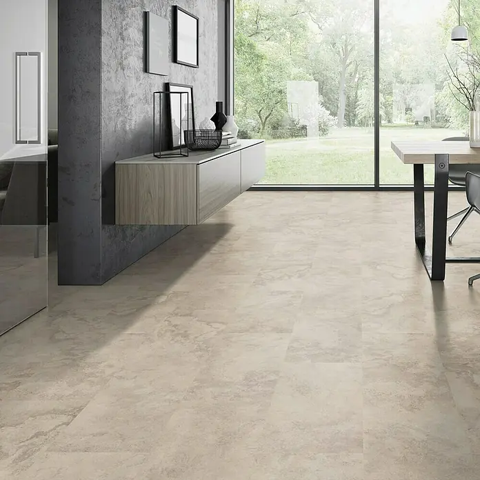 Classen Vinylboden GreenVinyl Nimbus Beige - 638 x 310 x 4 mm, Fliesenoptik - Stimmungsaufnahme