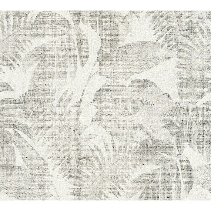 AS Creation New Walls Vliestapete Dschungel - Grau, Floral, 10,05 x 0,53 m - Detailaufnahme