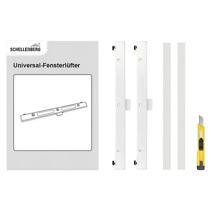 Schellenberg Fensterlüfter-Set - L x B x H: 293 x 21 x 9,5 mm, Weiß, 2 Stk.