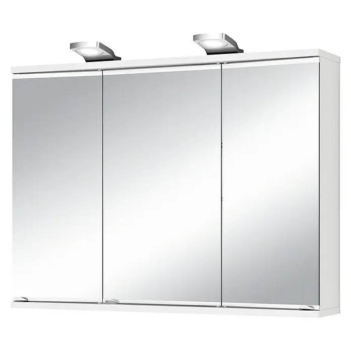Jokey LED-Spiegelschrank Lena - B x H: 80 x 64 cm, Mit Beleuchtung, MDF, Weiß
