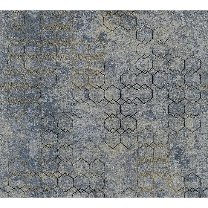 AS Creation New Walls Vliestapete Grafik - Grau/Blau/Braun, Grafisch, 10,05 x 0,53 m - Detailaufnahme