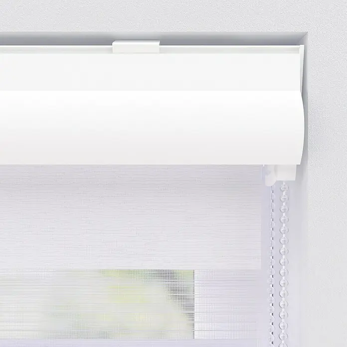 Expo Ambiente Doppelrollo mit Kassette - B x H: 80 x 175 cm, Weiß, Tageslichtdurchlässig - Detailaufnahme